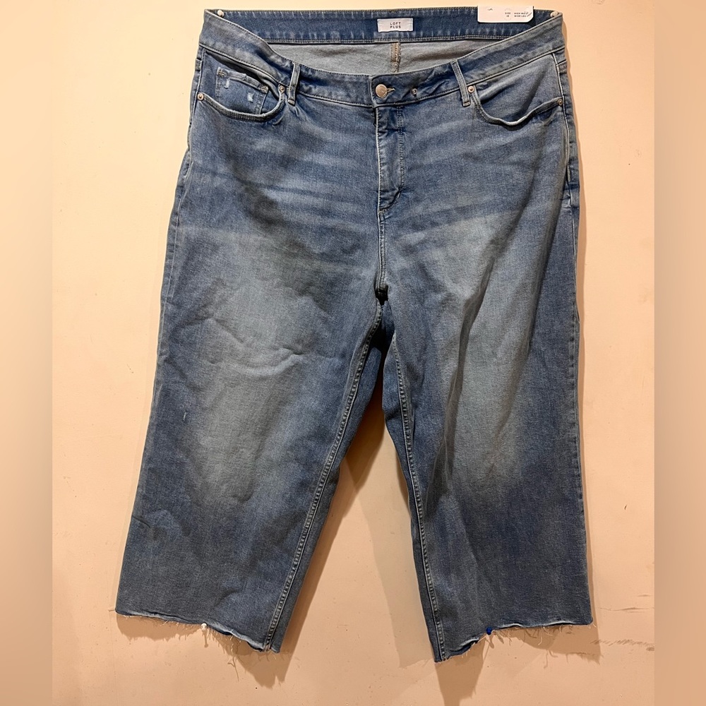 Loft High Waist Wide Leg Crop